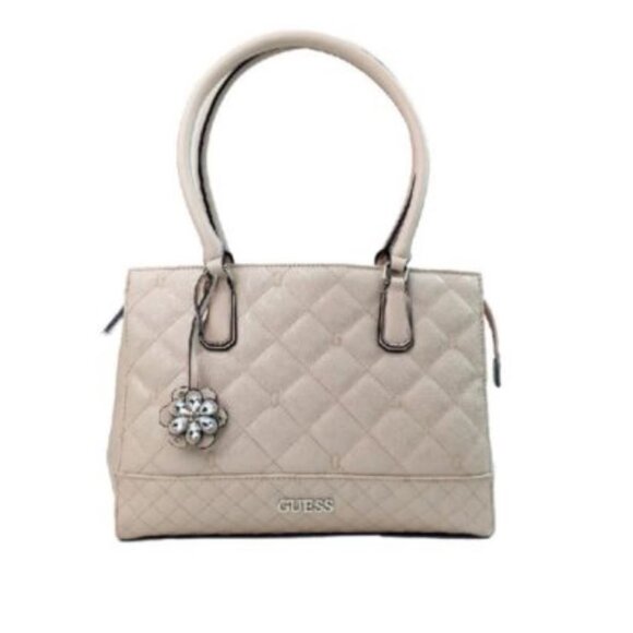 NWT Guess | Gretna Satchel Shoulder Bag Purse in Stone Cream Tan | One Size - Picture 1 of 11